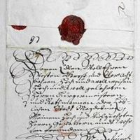 Bild vergr&ouml;&szlig;ern: Schreiben Otto von Guerickes des J�ngeren an den Rat der Stadt Magdeburg von 1681