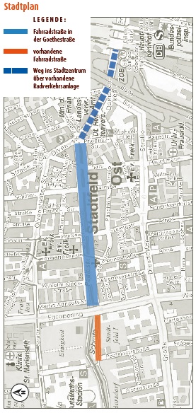 Fahrradstra�e - Goethestra�e - Lageplan