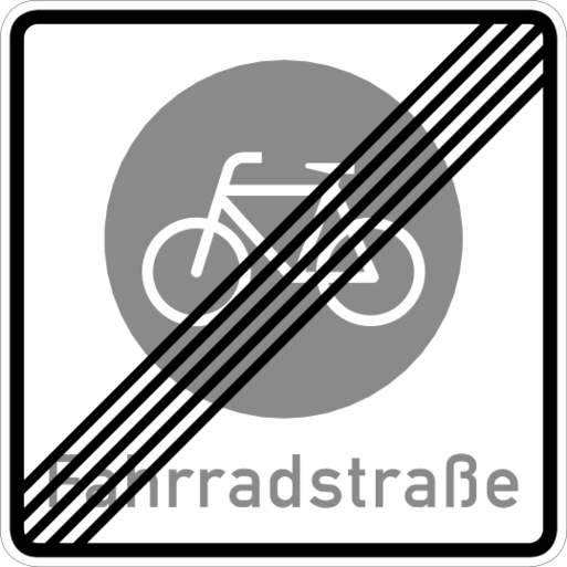 Verkehrszeichen 244.2 "Ende Fahrradstra&szlig;e"