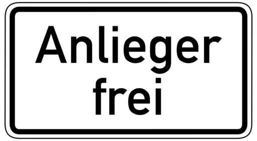 Zusatzschild 1020-30 "Anlieger frei"