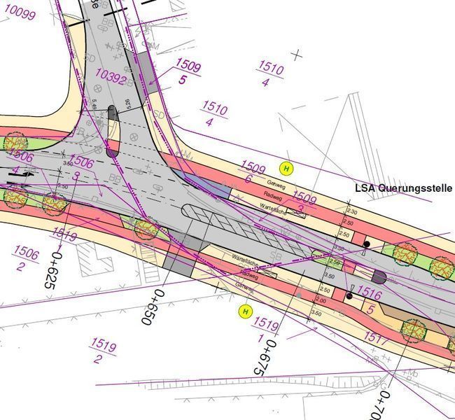 Vorplanung Schanzenweg/Hettstedter Stra&szlig;e - Lageplanausschnitt