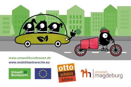 Bild vergr&ouml;&szlig;ern: Wewrbeflyer mit Informationen zur Mobilit&auml;tswoche 2022 in Magdeburg