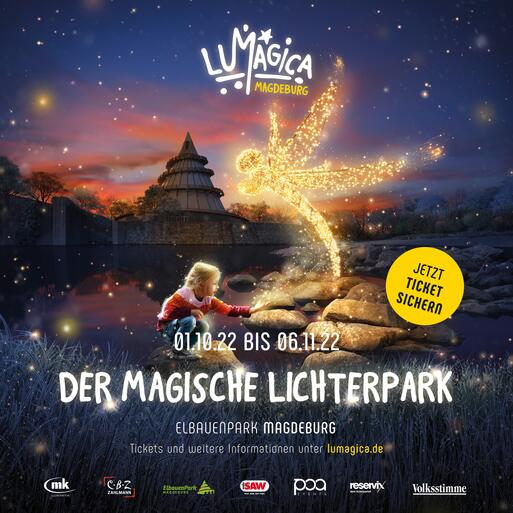 Interner Link: Zur Veranstaltung Leuchtende Aussichten für LUMAGICA Magdeburg - Magische Lichterwelt als Hommage an Magdeburger Originale