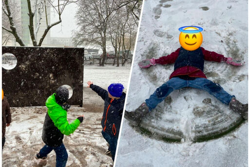 Schneegest�ber im Hort Agga Knack