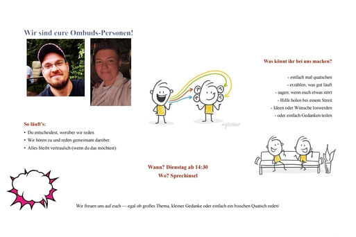 Unsere Ombudssprechstunde - ein Ort f�r alles, was euch bewegt