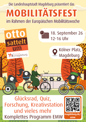 Bild vergr&ouml;&szlig;ern: Poster Mobilit&auml;tsfest der Landeshauptstadt Magdeburg im Rahmen der Europ&auml;ischen Mobilit&auml;tswoche 2026