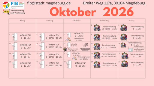 Bild vergr&ouml;&szlig;ern: Monatsplan Oktober 2026